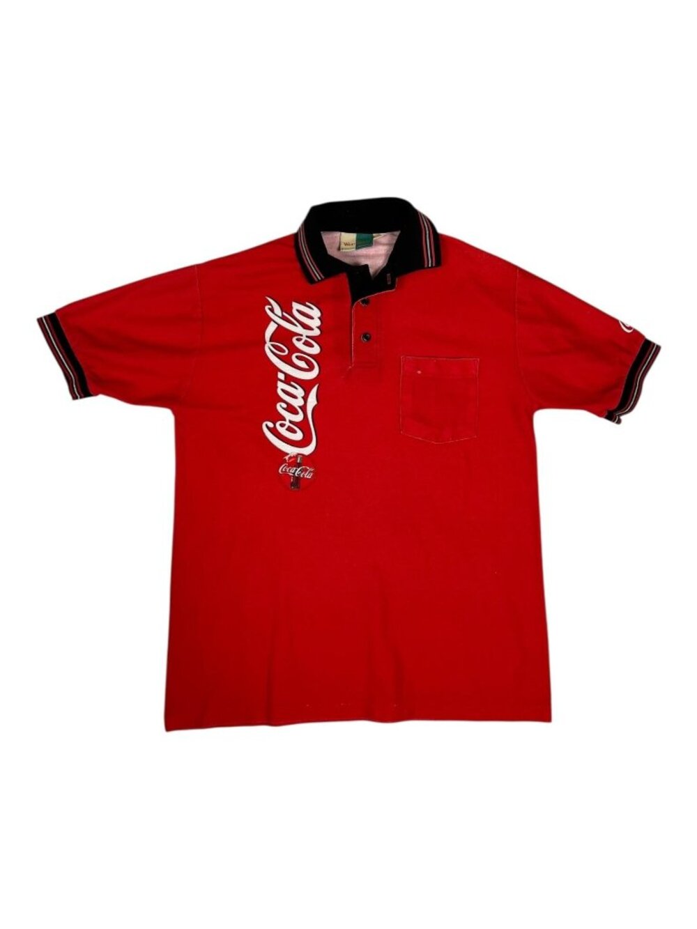 Vintage Coca-Cola Polo Shirt Mens Medium Employee Worker Made in USA 90s